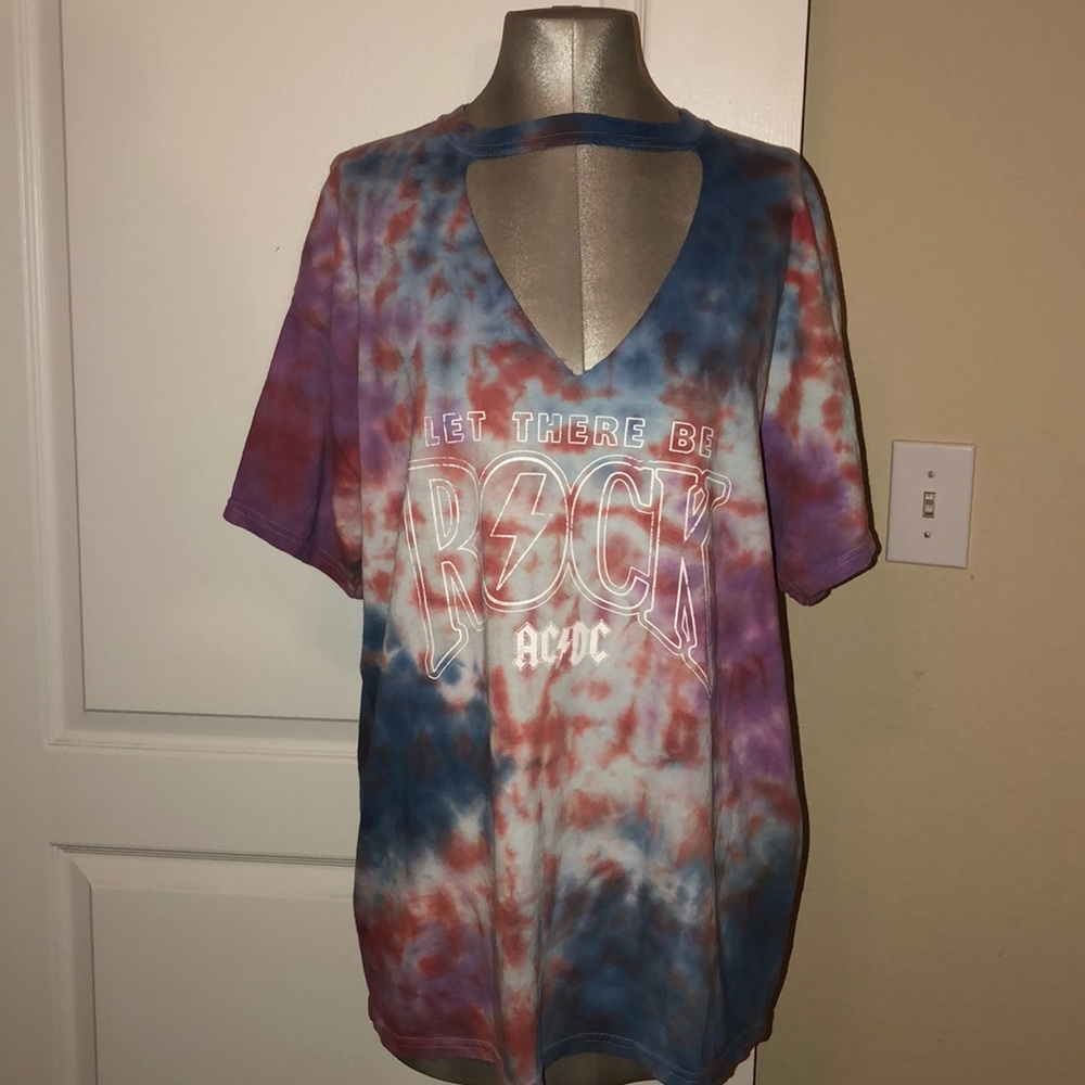 💓2/$10 AC/DC Tie Dye Tee - EUC Size M